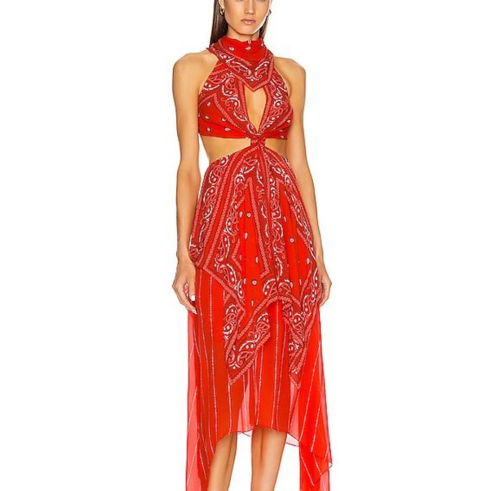 Dion Lee Bandana Knot Dress Poppy